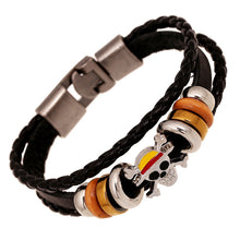 Load image into Gallery viewer, Punk Braided Leather Bracelet Simple Multi-Layer Ghost Head a Pair of Buckles Bracelet