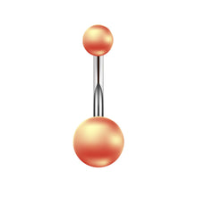Load image into Gallery viewer, 1pcs Sexy Dangling Navel Belly Button Ring Double Round Pearl Stainless Steel Belly Piercing Jewelry 14G