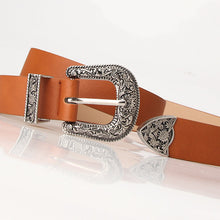 Load image into Gallery viewer, Carved Buckle Decorative Belt Elegant Retro Pin Buckle Belt Jeans Strap