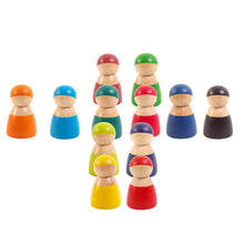 Load image into Gallery viewer, 12-Color Wooden Rainbow Villain Children's Early Education Puzzle Character Color Recognition Creative Building Blocks Toy