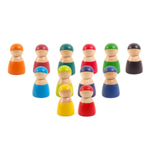 Load image into Gallery viewer, 12-Color Wooden Rainbow Villain Children's Early Education Puzzle Character Color Recognition Creative Building Blocks Toy