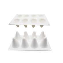 Load image into Gallery viewer, 8-Piece Christmas Tree Silicone Mold Conical Baking Mold Candle Handmade Soap Mold Baking