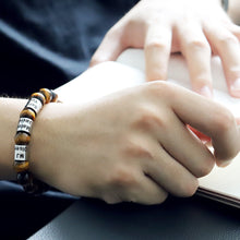 Load image into Gallery viewer, Ornament Letter Beaded Bracelet Men's Large Number of Spot Lovers Tiger-Eye Bracelet
