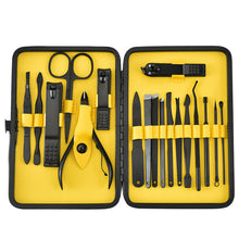 Load image into Gallery viewer, Nail Clippers 18-Piece Black Nail Clippers Set Manicure Nail Scissors Manicure Set Fixed Logo