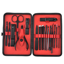 Load image into Gallery viewer, Nail Clippers 18-Piece Black Nail Clippers Set Manicure Nail Scissors Manicure Set Fixed Logo
