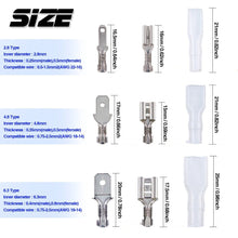 Load image into Gallery viewer, 180/90/30PCS 2.8mm 4.8mm 6.3mm Insulated Spade Wire Connectors Female & Male Crimp Terminal Set Electrical Cable Crimp Terminal
