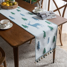 Load image into Gallery viewer, American Deer Jacquard Table Runner Tablecloth Cover Cloth Tailstock Flag