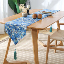 Load image into Gallery viewer, Japanese Style Cotton Linen Table Runner Plaid Tea Mat Zen Linen Retro Japanese Style Tablecloth Plate Mat Tablecloth