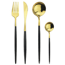 Load image into Gallery viewer, Stainless Steel Tableware Portugal Knife, Fork and Spoon Suit Nordic Western Food Knife and Fork Four-Piece Set