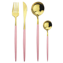 Load image into Gallery viewer, Stainless Steel Tableware Portugal Knife, Fork and Spoon Suit Nordic Western Food Knife and Fork Four-Piece Set