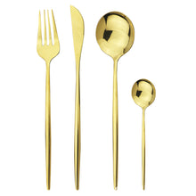 Load image into Gallery viewer, Stainless Steel Tableware Portugal Knife, Fork and Spoon Suit Nordic Western Food Knife and Fork Four-Piece Set