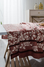 Load image into Gallery viewer, Tablecloth Plant Flower Bird Imitation Cotton Linen Fabric Orange Printed for Rectangular Dining Table