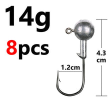 Load image into Gallery viewer, Fishhook 1g 2g 3g 4g 5g 10g 20g 22g 25g 28g crank Jig head hook fishing hook head Jig lure hard bait soft worm jig hook for fishing