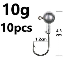 Load image into Gallery viewer, Fishhook 1g 2g 3g 4g 5g 10g 20g 22g 25g 28g crank Jig head hook fishing hook head Jig lure hard bait soft worm jig hook for fishing