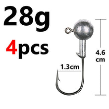 Load image into Gallery viewer, Fishhook 1g 2g 3g 4g 5g 10g 20g 22g 25g 28g crank Jig head hook fishing hook head Jig lure hard bait soft worm jig hook for fishing