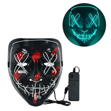 Load image into Gallery viewer, 1P Scary Halloween Colplay Light Up Purge Mask Halloween Masquerade Party LED Face Masks for Kids Men Women Mask Glowing in Dark