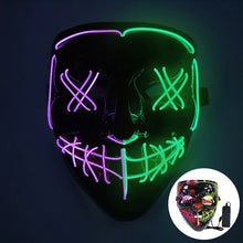 Load image into Gallery viewer, 1P Scary Halloween Colplay Light Up Purge Mask Halloween Masquerade Party LED Face Masks for Kids Men Women Mask Glowing in Dark