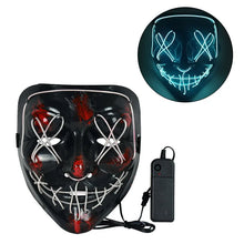 Load image into Gallery viewer, 1P Scary Halloween Colplay Light Up Purge Mask Halloween Masquerade Party LED Face Masks for Kids Men Women Mask Glowing in Dark