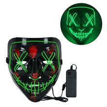Load image into Gallery viewer, 1P Scary Halloween Colplay Light Up Purge Mask Halloween Masquerade Party LED Face Masks for Kids Men Women Mask Glowing in Dark