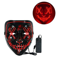 Load image into Gallery viewer, 1P Scary Halloween Colplay Light Up Purge Mask Halloween Masquerade Party LED Face Masks for Kids Men Women Mask Glowing in Dark