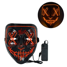 Load image into Gallery viewer, 1P Scary Halloween Colplay Light Up Purge Mask Halloween Masquerade Party LED Face Masks for Kids Men Women Mask Glowing in Dark