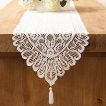 Load image into Gallery viewer, 1PC Christmas Table Runner Lace Table Runner Christmas Flower Lace Table Cover for Home Kitchen Tablecloth Wedding Party Supply