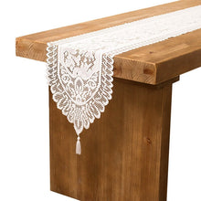 Load image into Gallery viewer, 1PC Christmas Table Runner Lace Table Runner Christmas Flower Lace Table Cover for Home Kitchen Tablecloth Wedding Party Supply