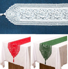 Load image into Gallery viewer, 1PC Christmas Table Runner Lace Table Runner Christmas Flower Lace Table Cover for Home Kitchen Tablecloth Wedding Party Supply
