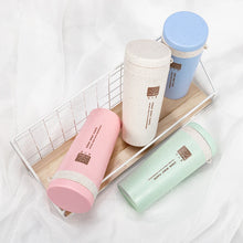Load image into Gallery viewer, 1PC Travel Mug Thermo Bottle Office Coffee Tea Bottle Cups Straw Plastic Thermal Insulatio Cup Thermos for Tea Drinkware Cups