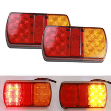Load image into Gallery viewer, 1Pair Waterproof 24 LED Taillights 12V Trailer Truck Lorry Stop Rear Tail Light Auto Car Signal Lamp Caution Indicator Fog Light