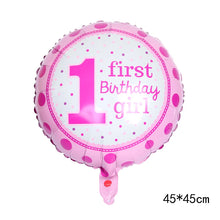 Load image into Gallery viewer, 1Pc Lovely Baby Foil Balloon Girl Boy Shower Rose Gold Blue Crown Birthday Party Decoration Kids Gift Inflatable Toy Helium Ball
