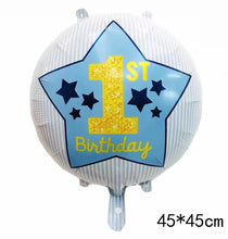 Load image into Gallery viewer, 1Pc Lovely Baby Foil Balloon Girl Boy Shower Rose Gold Blue Crown Birthday Party Decoration Kids Gift Inflatable Toy Helium Ball
