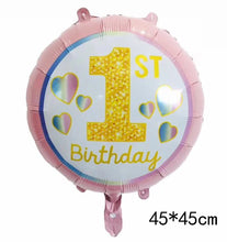 Load image into Gallery viewer, 1Pc Lovely Baby Foil Balloon Girl Boy Shower Rose Gold Blue Crown Birthday Party Decoration Kids Gift Inflatable Toy Helium Ball