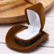 Load image into Gallery viewer, 1Pcs Creative Cowboy Hat Shape Rings Box Velvet Jewelry Display Box Storage Case Jewelry Packaging Display New