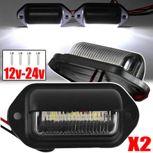 Load image into Gallery viewer, 1Set 6 LED Car License Number Plate Light for SUV Truck Trailer Van Tag Step Lamp White Bulbs Car Products License Plate Lights