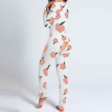 Load image into Gallery viewer, Autumn And Winter Women Fashion Homewear Cute Printing Functional Buttoned Flap Adults Sleepwear One Piece Pajamas