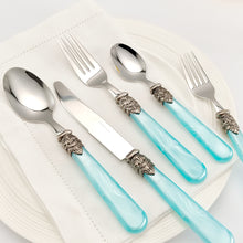 Load image into Gallery viewer, 304 Stainless Steel Tableware Suit Knife Fork Spoon Retro Tableware Acrylic Handle Tableware