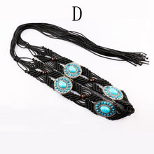 Load image into Gallery viewer, 1PC Casual Women Braided Belt Wooden Bead Waistband Tassels Rope Ethnic Colourful Fashion