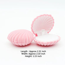 Load image into Gallery viewer, 1pcs 5Colors Pink Shell Lovely Velvet Wedding Engagement Ring Box For Earrings Necklace Bracelet Jewelry Display Gift Box Holder