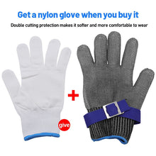 Load image into Gallery viewer, 1pcs Stainless Steel Gloves Cut Resistant Gloves Grade 5 Anti-cut Slaughter Hand Protect Labor Gardening Wire Metal Mesh Butcher