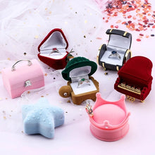 Load image into Gallery viewer, 1pcs Velvet Ring Box Stud Earring Rings Holder Case Jewelry Display Box Engagement Wedding Valentine's Day Gift Packaging Box
