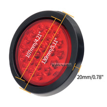 Load image into Gallery viewer, 1x 24V Rear Tail Brake Stop Marker Light Indicator Car Truck Trailer 24 LEDS Round Reflector Warning Lights Red Yellow White