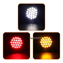 Load image into Gallery viewer, 1x 24V Rear Tail Brake Stop Marker Light Indicator Car Truck Trailer 24 LEDS Round Reflector Warning Lights Red Yellow White
