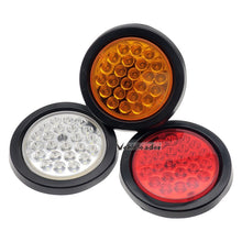 Load image into Gallery viewer, 1x 24V Rear Tail Brake Stop Marker Light Indicator Car Truck Trailer 24 LEDS Round Reflector Warning Lights Red Yellow White