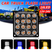 Load image into Gallery viewer, 1x Led Strobe Warning Light Strobe Grille Flash Truck Lamp Amber Traffic Light 12V 24V Round Car Light Square Side Maker Lights