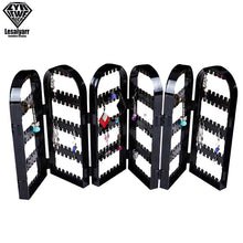 Load image into Gallery viewer, 2/3/4 Fans Panels Screen Folding Clear Earrings Studs Display Rack Necklace Jewelry Shelf Stand Holder Organizer Storage Box