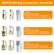 Load image into Gallery viewer, 2.8/4.8/6.3mm universal spring plug wire crimped crimping hand tool connection Terminals Electrical Insulated Assortment SN-48B