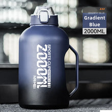 Load image into Gallery viewer, 2 Liter Water Bottle Stainless Steel Portable Straw Thermos Bottle Outdoor Sports gym Vacuum Water Flask Thermal Insulated Cup