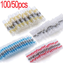 Load image into Gallery viewer, 200/100/50Pcs Waterproof Solder Seal Heat Connector Shrink Butt Connectors Lug Terminals Electrical Wire Car Insulated Terminal