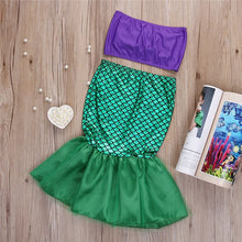Load image into Gallery viewer, Cute costumes for baby girls princess ariel dress The little Mermaid Ariel princess Cosplay costume mermaid dress